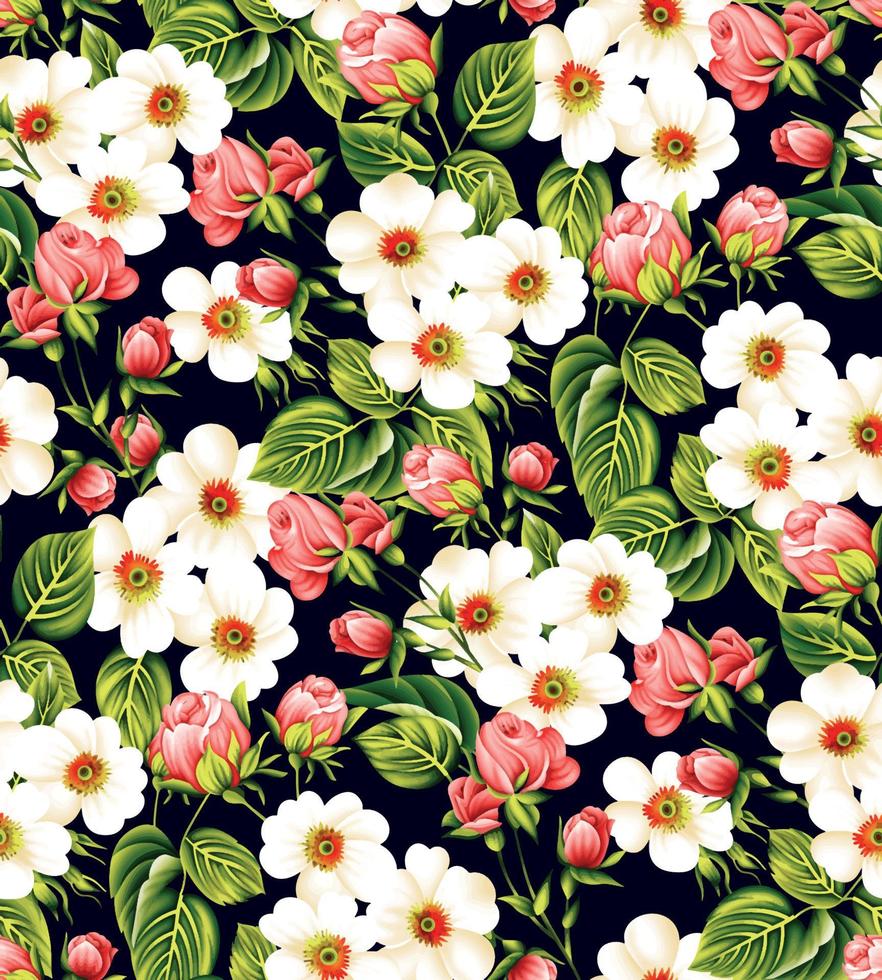 nahtloses blumenmuster in vector.vector nahtlose mustersammlung. wilde blumen, blätter, zweige, süßigkeiten wiederholen muster design set. nahtloses blumenmuster. handgemacht. Tapete, Stoff oder Design von vektor