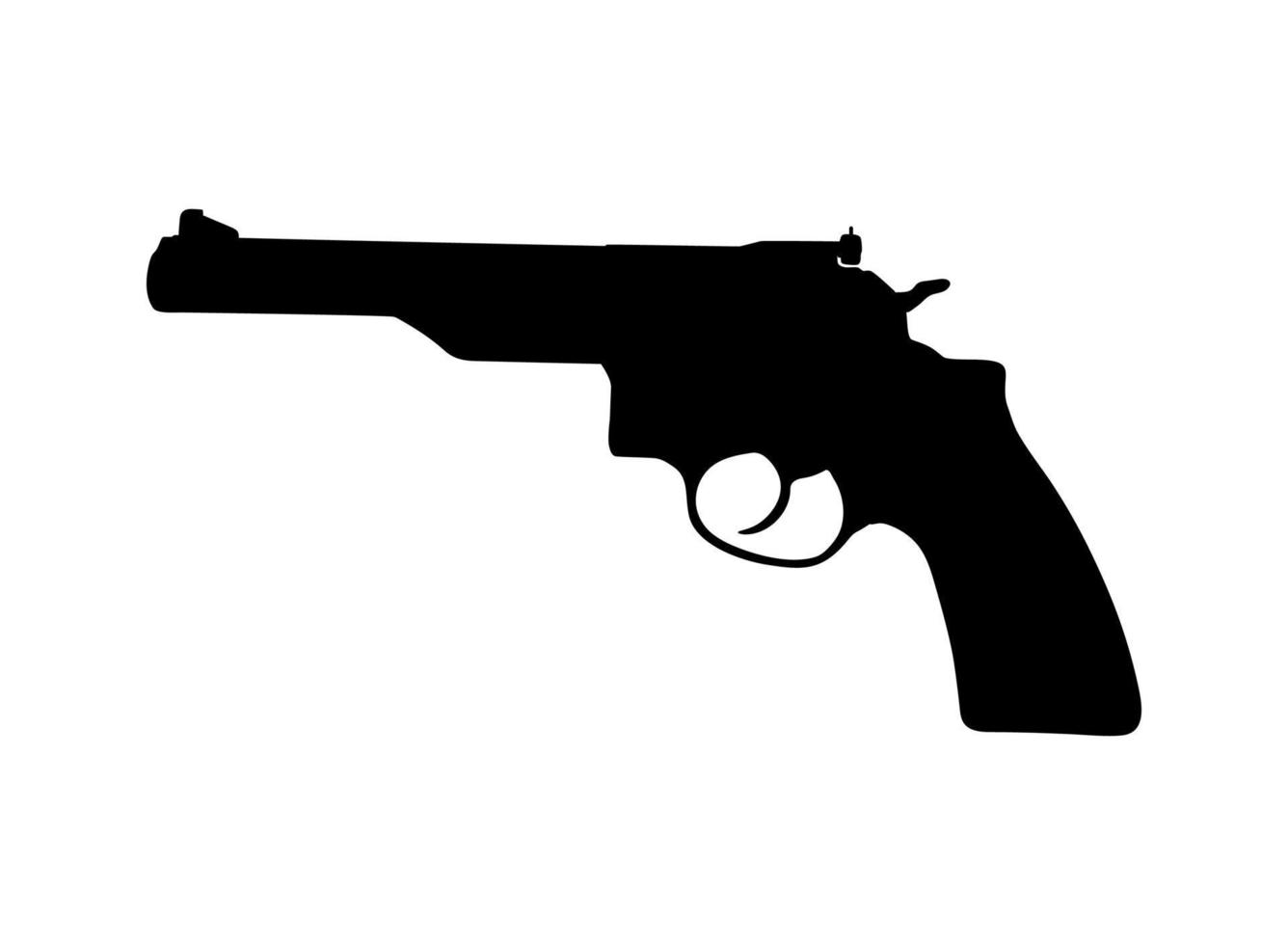 silhuett av pistol, pistol för logotyp, piktogram, hemsida eller grafisk design element. vektor illustration