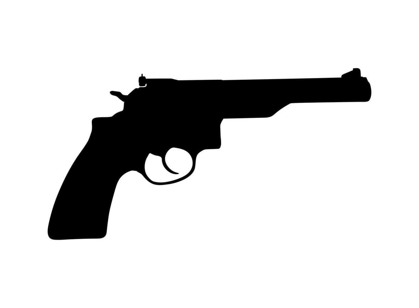 silhuett av pistol, pistol för logotyp, piktogram, hemsida eller grafisk design element. vektor illustration