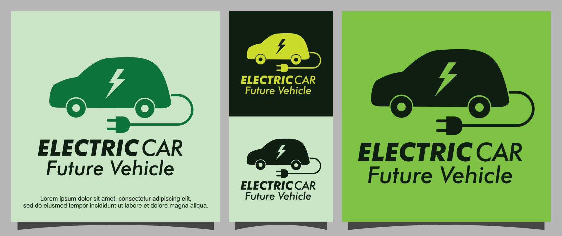 elektrisk bil batteri laddning station logotyp mall vektor