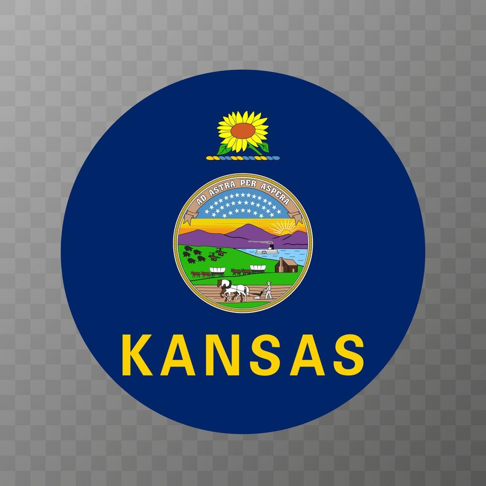 kansas stat flagga. vektor illustration.