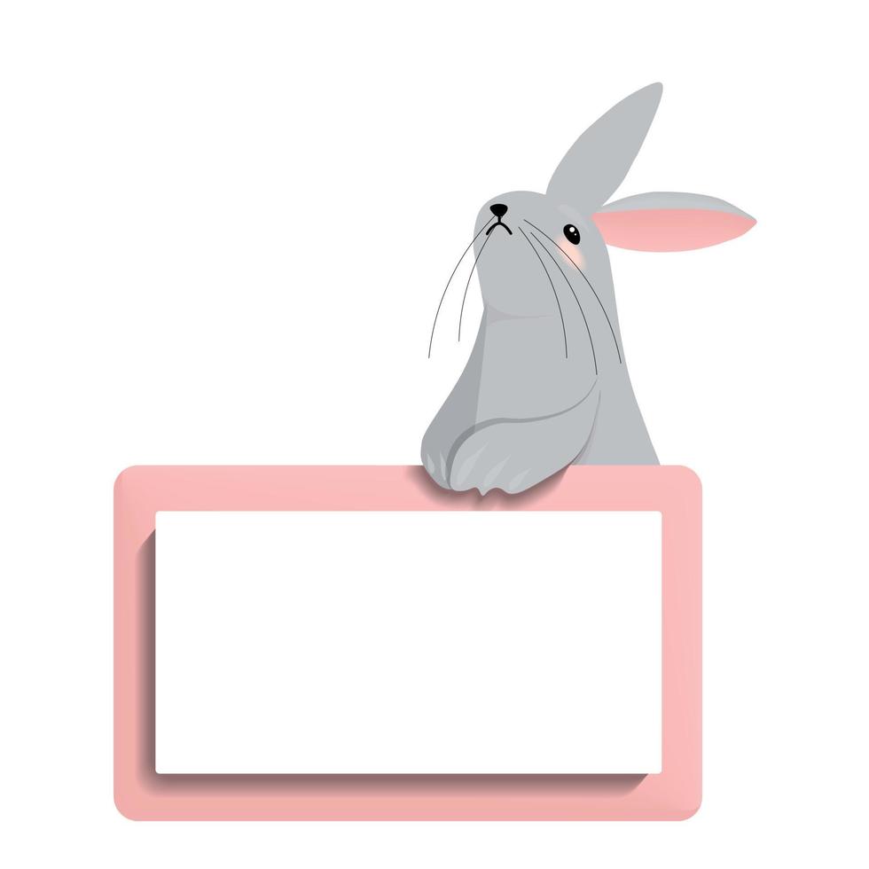 ClipArt kaniner eller kaniner. 2023 år symbol söt karaktär. isolerat på en vit bakgrund kanin i annorlunda poser vektor