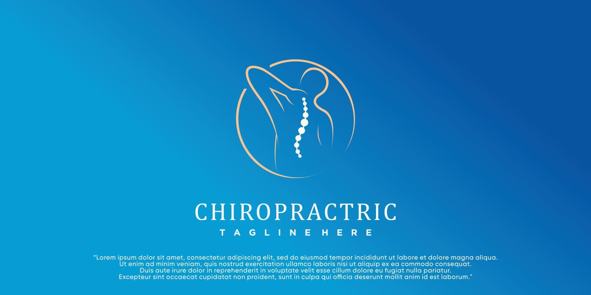 Chiropraktik-Logo-Design Wirbelsäulen-Logo-Vorlage Wirbelsäulen-Symbol Rückgrat-Symbol im Zusammenhang mit Physiotherapie-Premium-Vektor vektor