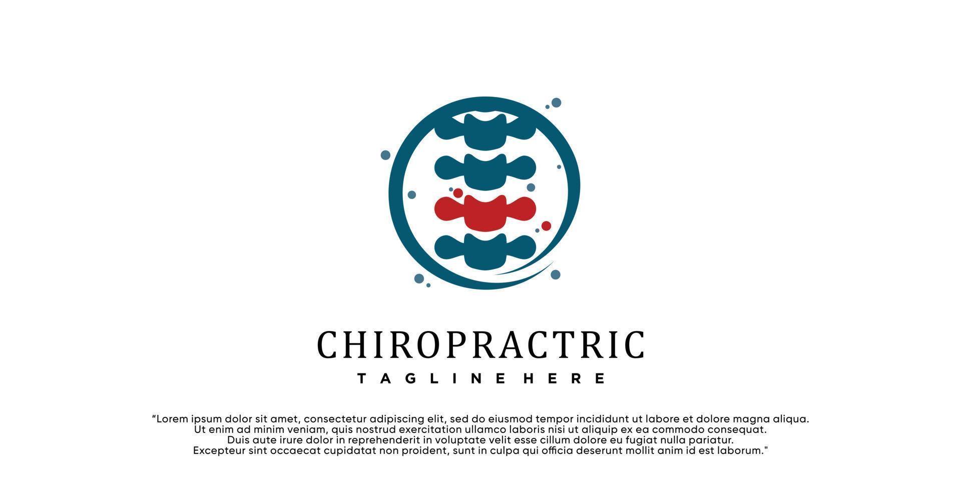 Chiropraktik-Logo-Design Wirbelsäulen-Logo-Vorlage Wirbelsäulen-Symbol Rückgrat-Symbol im Zusammenhang mit Physiotherapie-Premium-Vektor vektor