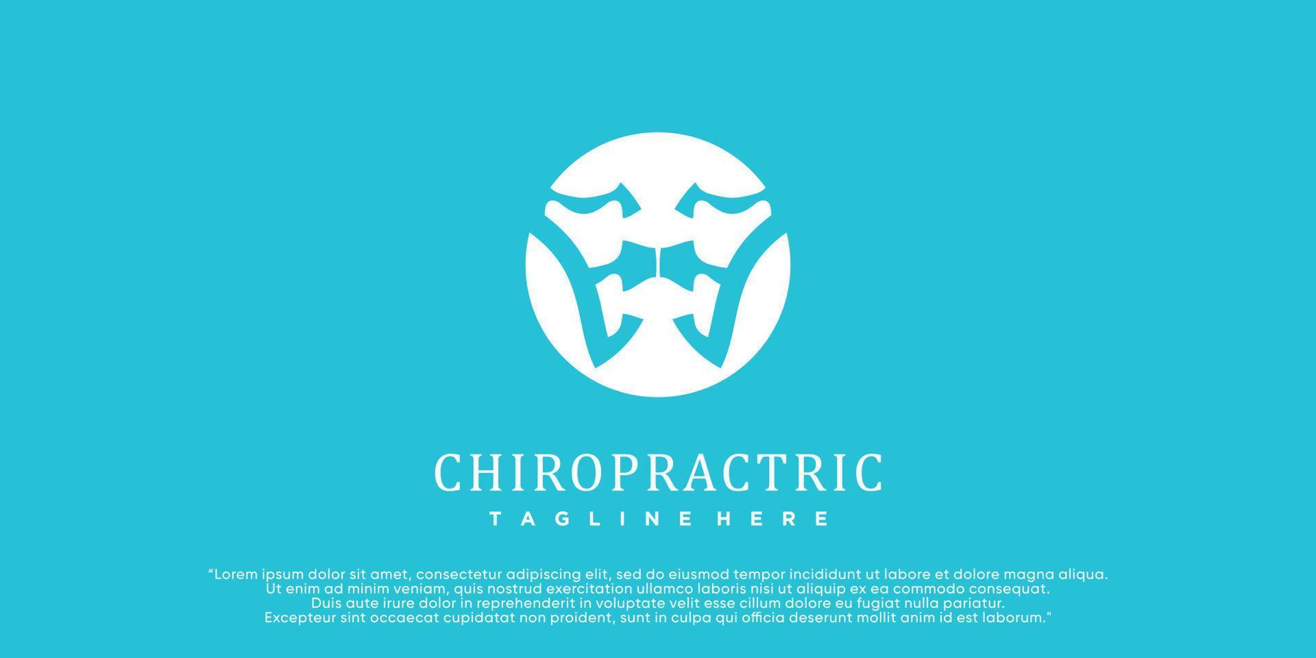 Chiropraktik-Logo-Design Wirbelsäulen-Logo-Vorlage Wirbelsäulen-Symbol Rückgrat-Symbol im Zusammenhang mit Physiotherapie-Premium-Vektor vektor