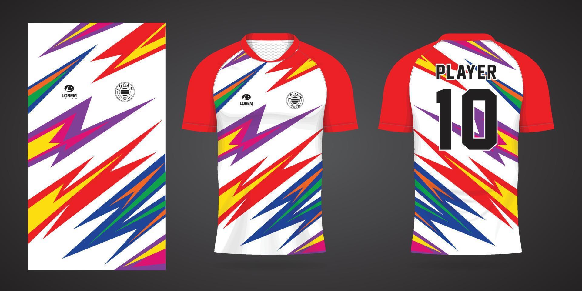 bunte Fußball-Trikot-Sport-Design-Vorlage vektor