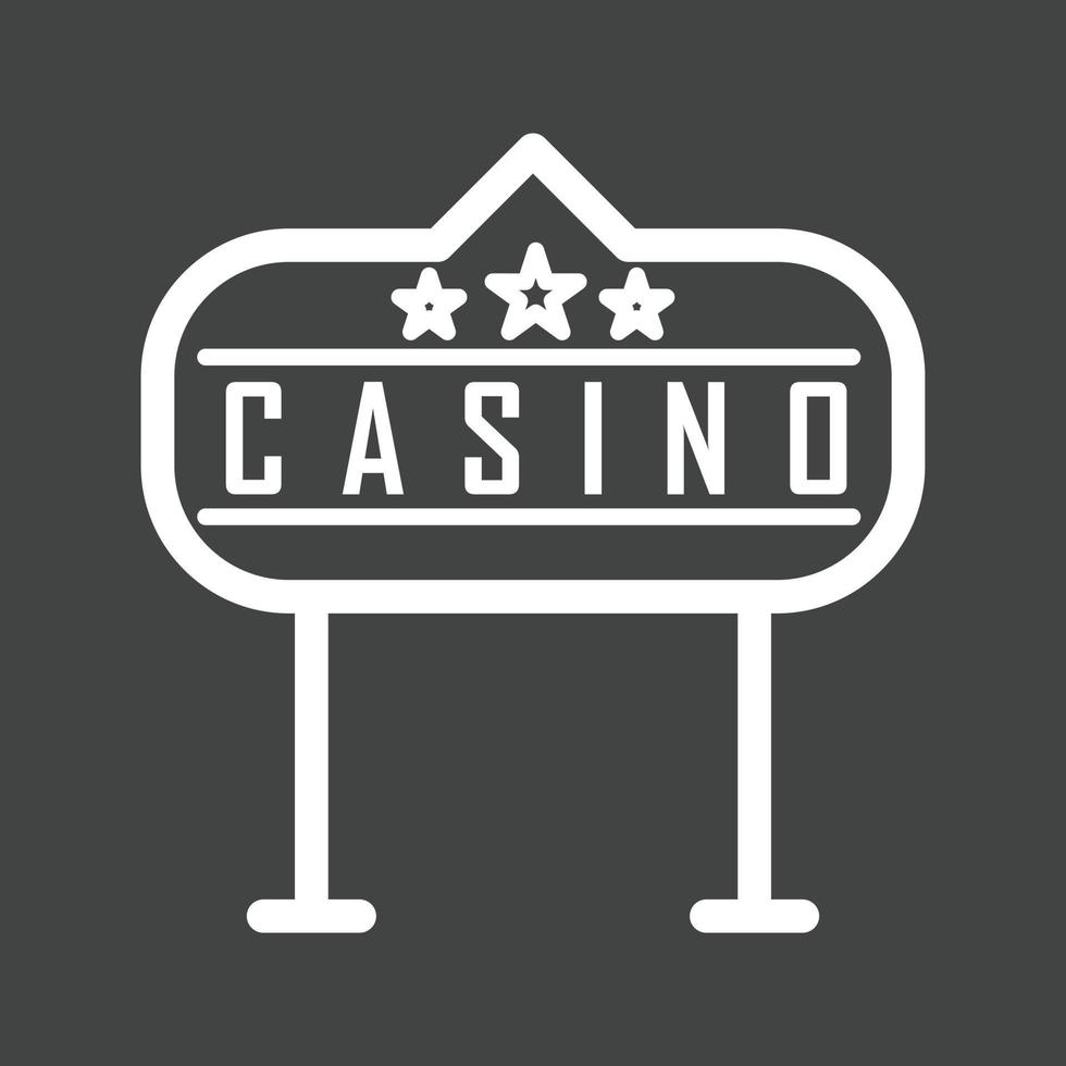 Casino-Zeichenlinie invertiertes Symbol vektor