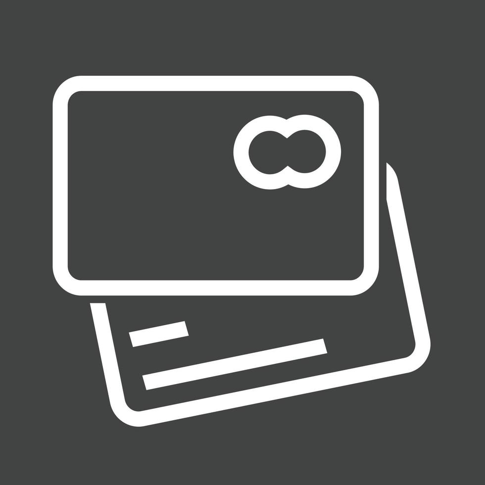 kreditkort linje inverterad ikon vektor