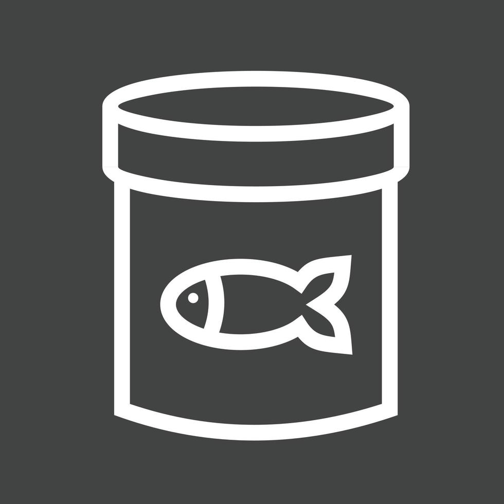 konserverad fisk mat linje omvänd ikon vektor