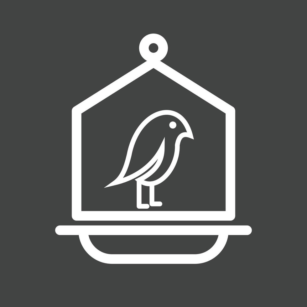 Vogel im Vogelhaus Linie umgekehrtes Symbol vektor