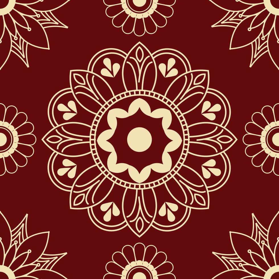 sömlös mönster med blommor. kreativ dekorativ dekorativ mandala design bakgrund. vektor illustration.