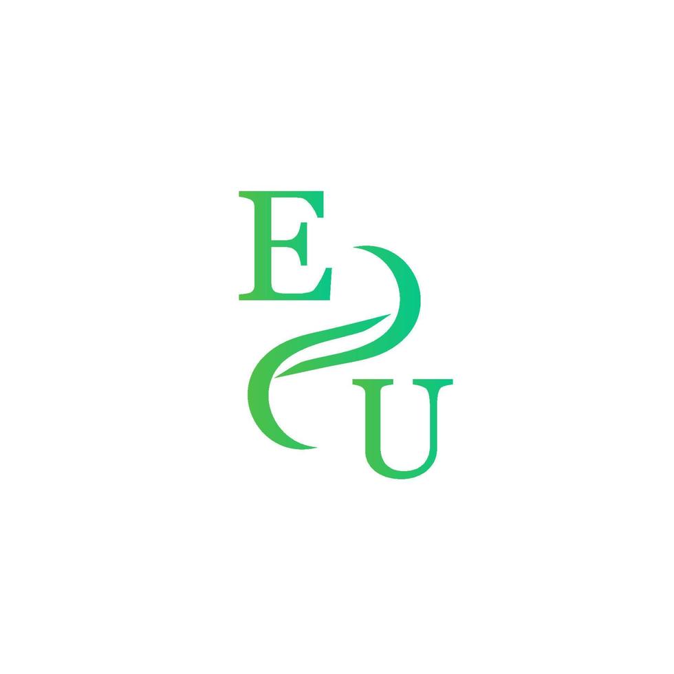 eu-Logo-Design in grüner Farbe für Ihr Unternehmen vektor