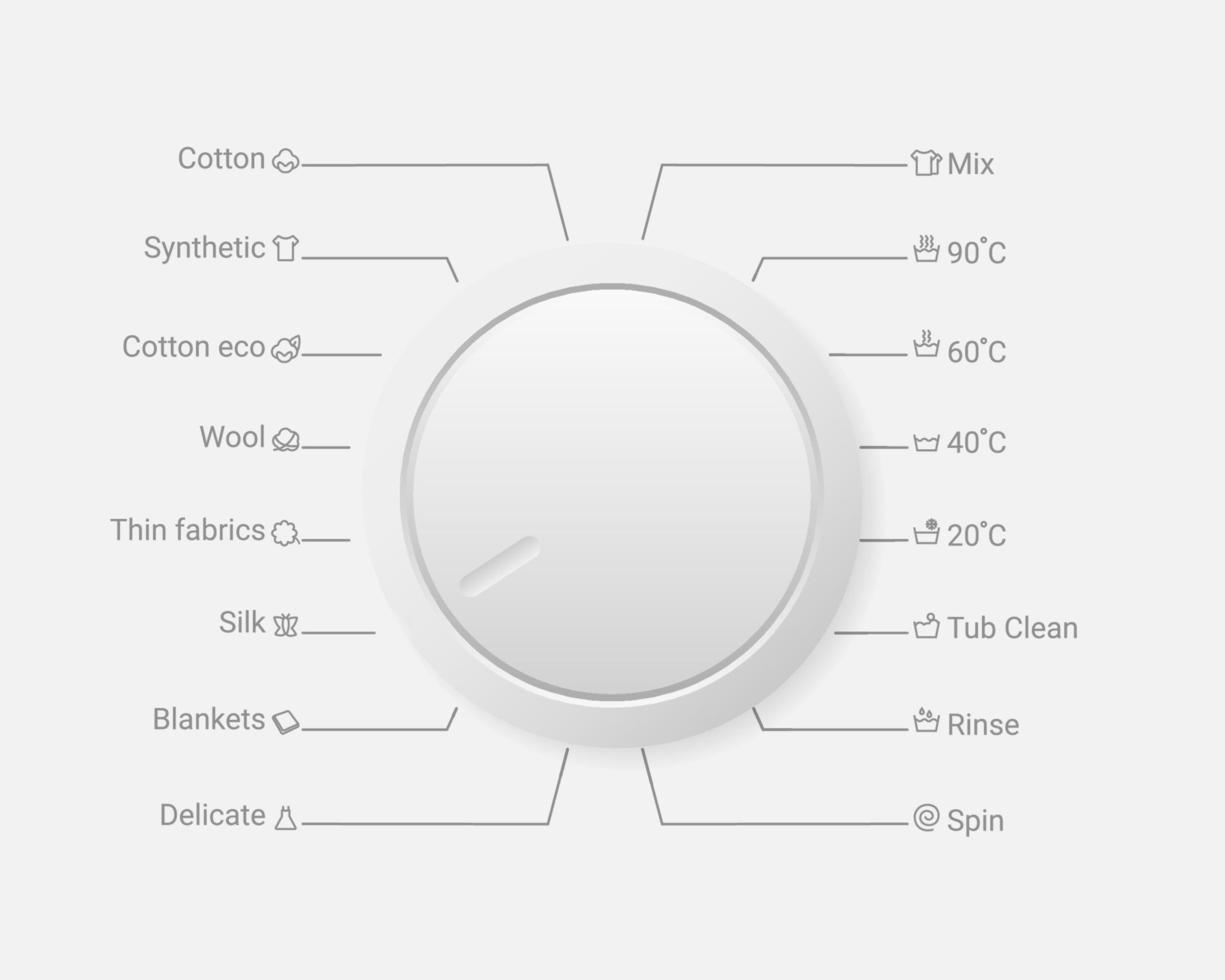 Waschmaschinenschalter mit Schnittstelle vektor