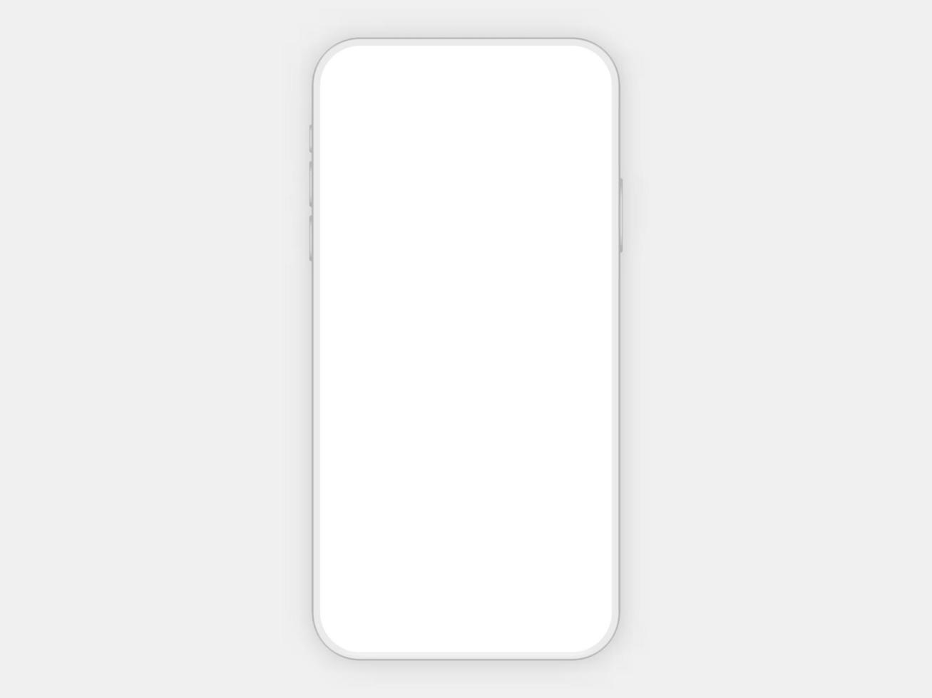Handy weißes Mockup. leeres Smartphone mit realistischer Touchscreen-Technologie und multimedialer elektronischer Banner-Vektorschnittstelle mit elegantem digitalem Design. vektor