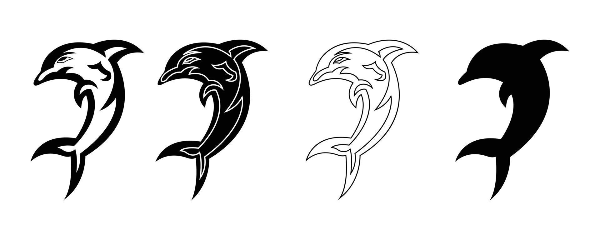 delfin ikon uppsättning illustration. illustration ikon relaterad till hav djur. enkel design redigerbar vektor