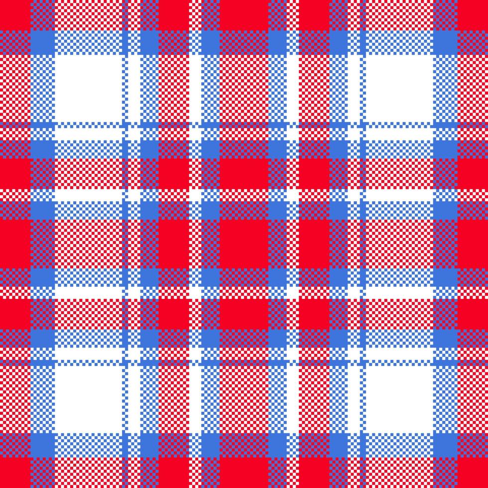 Pixel-Hintergrund-Vektor-Design. modernes, nahtloses Muster kariert. Stoff mit quadratischer Textur. Tartan Schottisches Textil. schönheit farbe madras verzierung. vektor