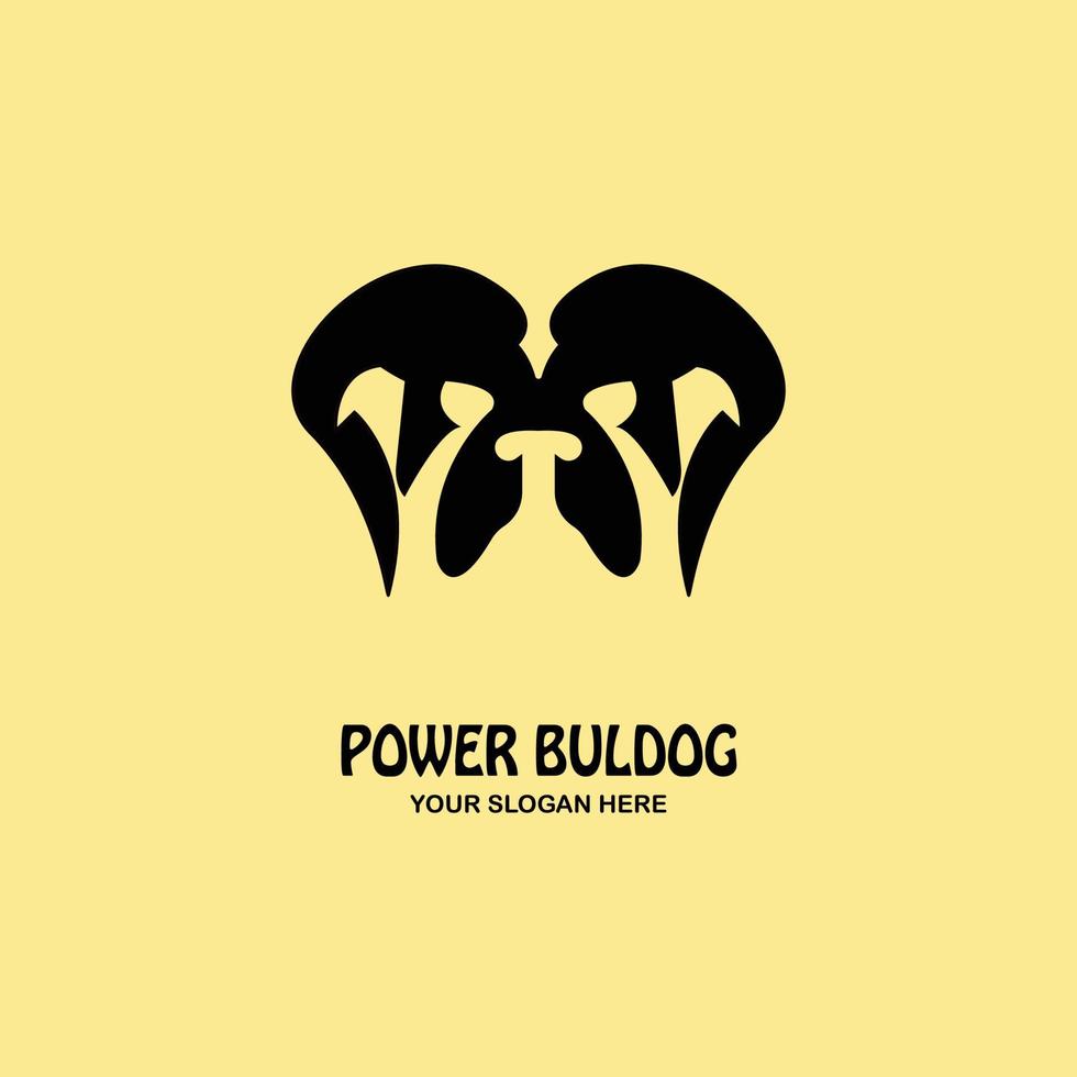 bulldogg behornad ikon logotyp vektor