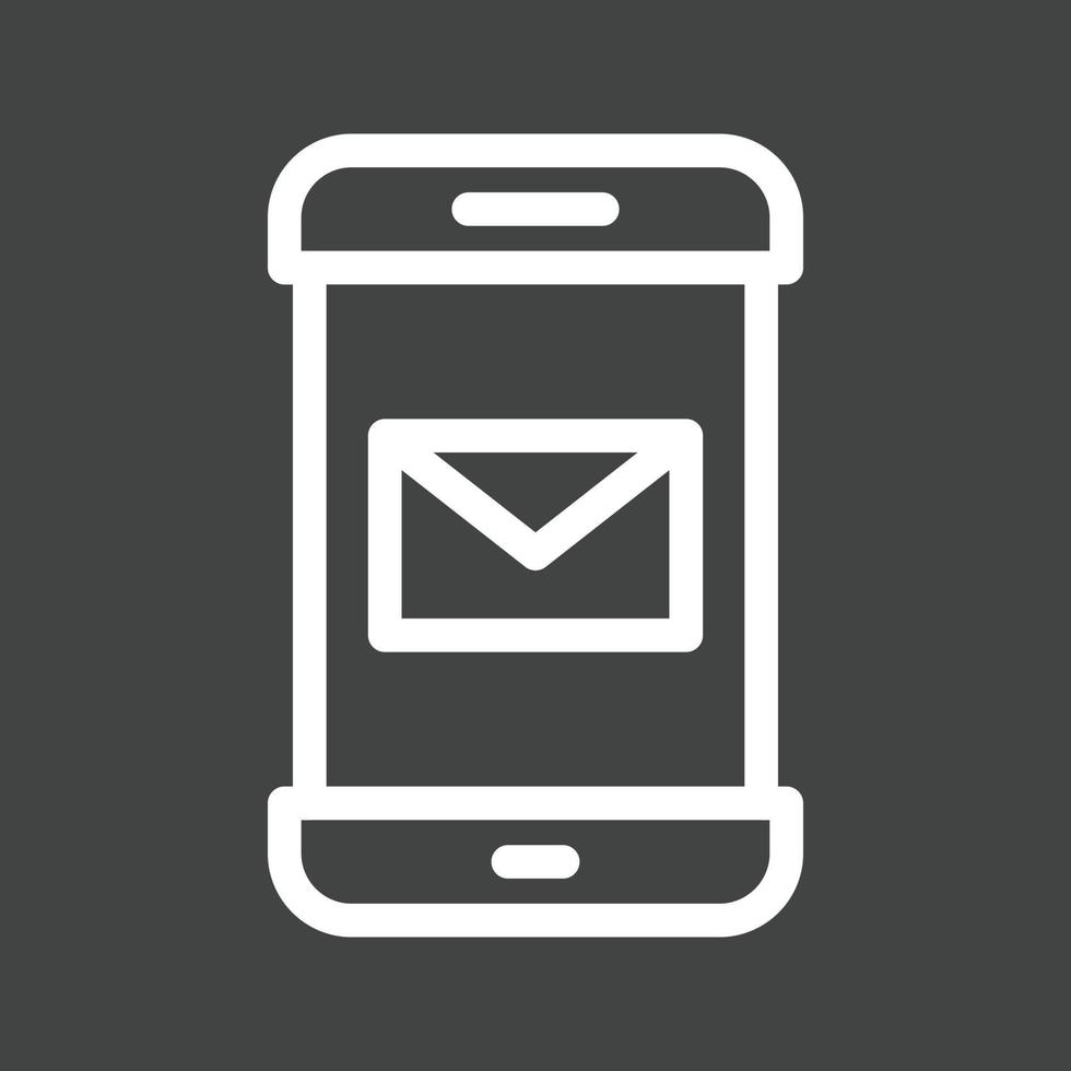 Invertiertes Symbol für die E-Mail-App-Linie vektor