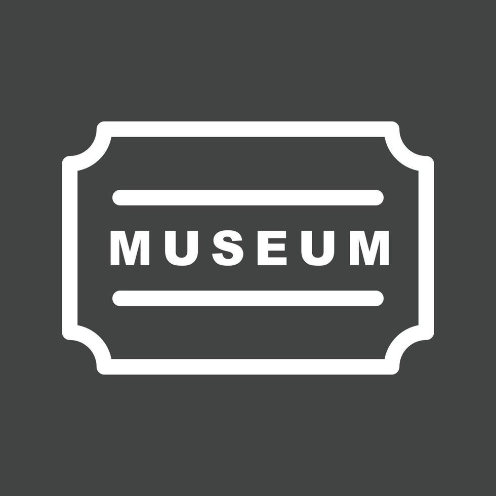 museum märka linje omvänd ikon vektor