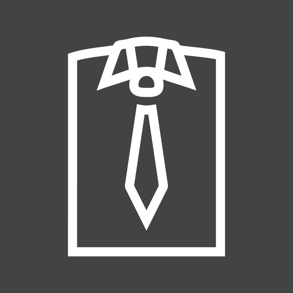 Hemd und Krawattenlinie invertiertes Symbol vektor