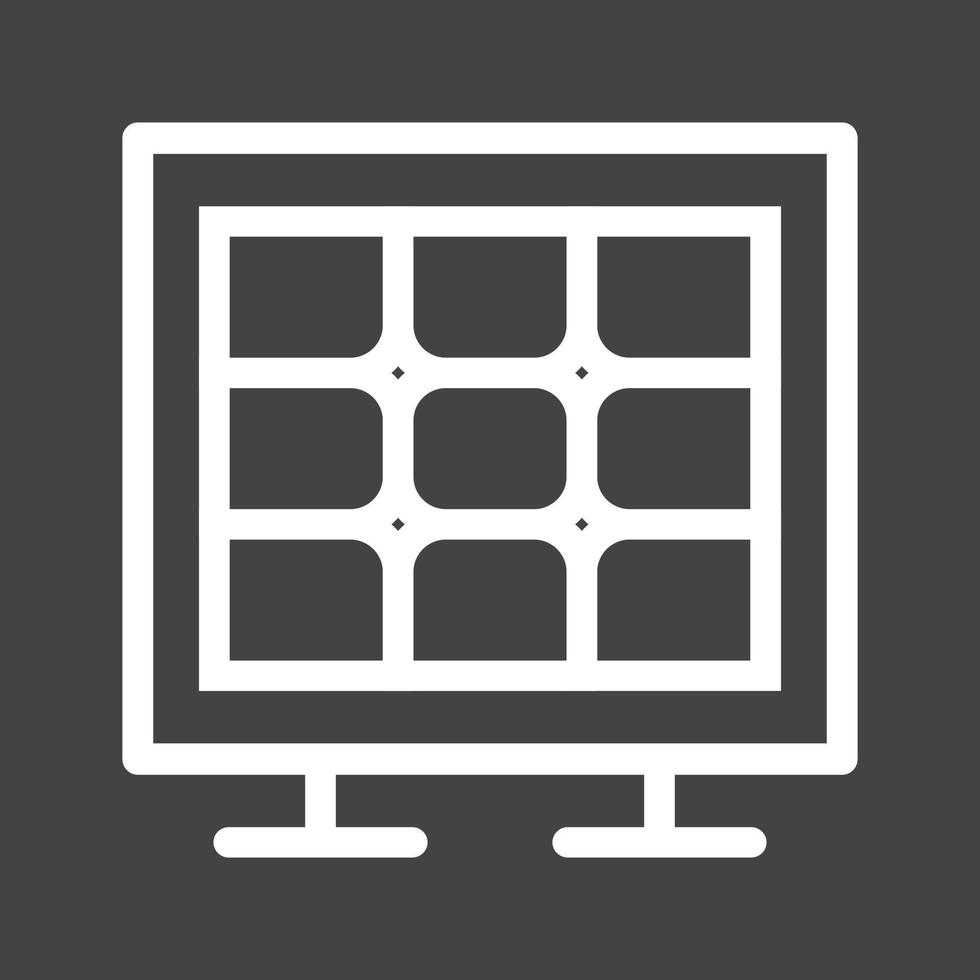 invertiertes Symbol für Solarpanel II-Linie vektor