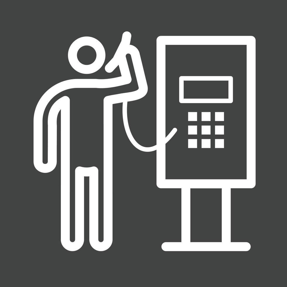 telefonautomat linje omvänd ikon vektor