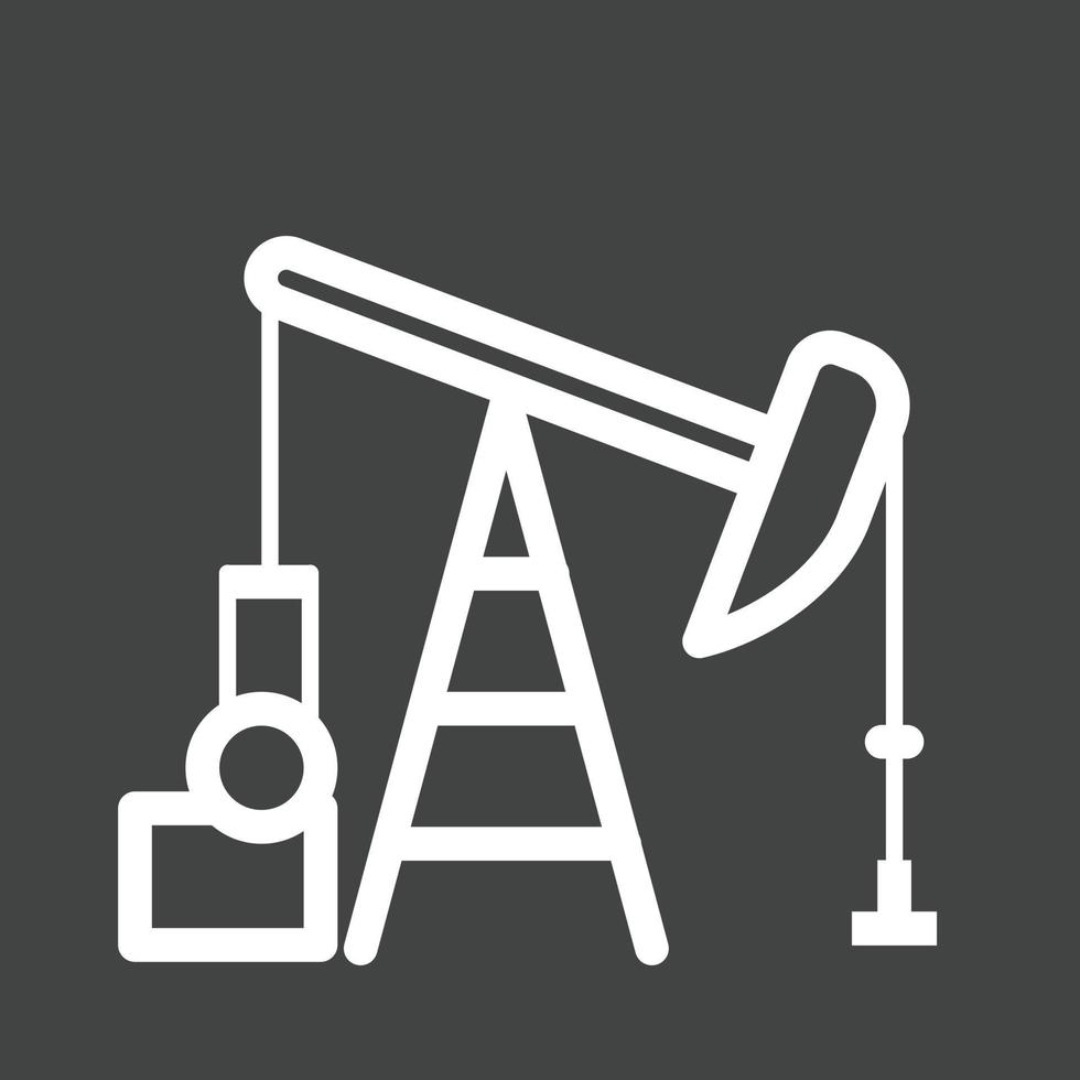 Pumpjack-Linie invertiertes Symbol vektor