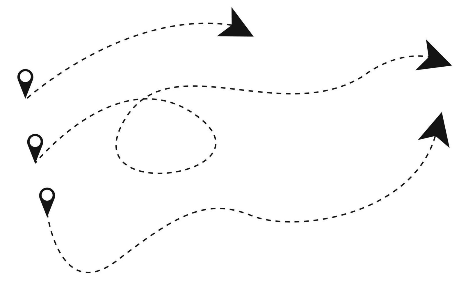 papierflugzeugwegroute mit startpunkt und strichlinienspur. Vektor-Illustration. leicht bearbeitbarer Strich. Folge 10. vektor