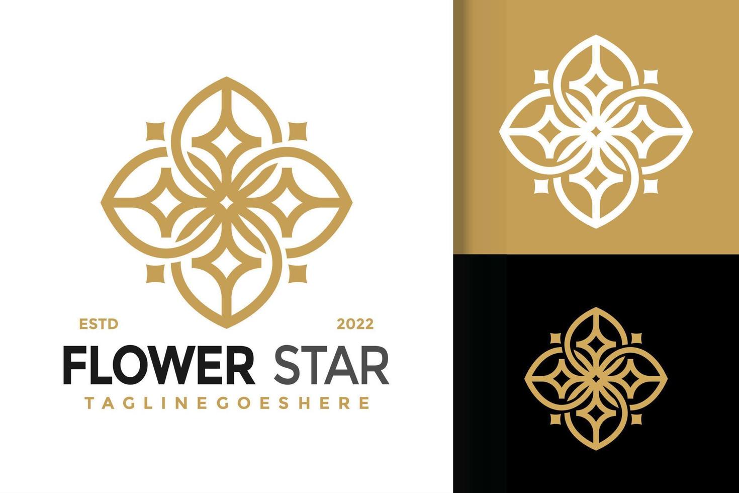 Blumensternblüte-Logodesign, Markenidentitätslogovektor, modernes Logo, Logodesign-Vektorillustrationsschablone vektor
