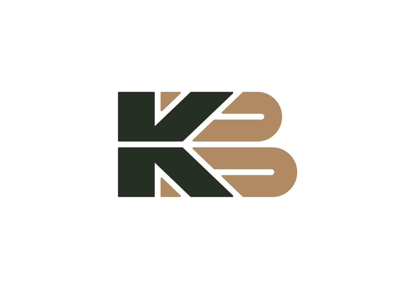 modern elegant lyx brev monogram första kb logotyp design vektor