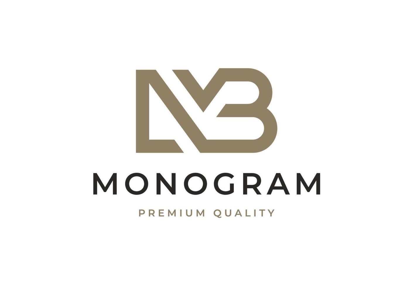 modern elegant lyx brev monogram första mb logotyp design vektor