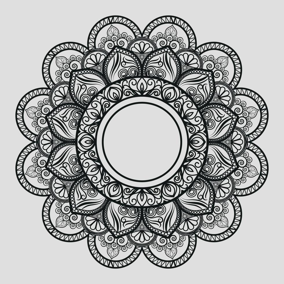 florale indische kostenlose Vektor-Mandala-Kunstwerke mit einem einfachen Hintergrund vektor