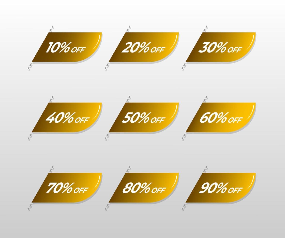 Rabattangebot-Tag-Symbol oder Einkaufsgutschein-Symbol mit Prozentzeichen für Marketing-Rabatt-Aufkleber-Banner vektor