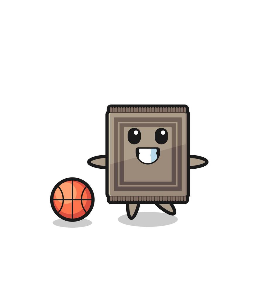 illustration av matta tecknad serie är spelar basketboll vektor