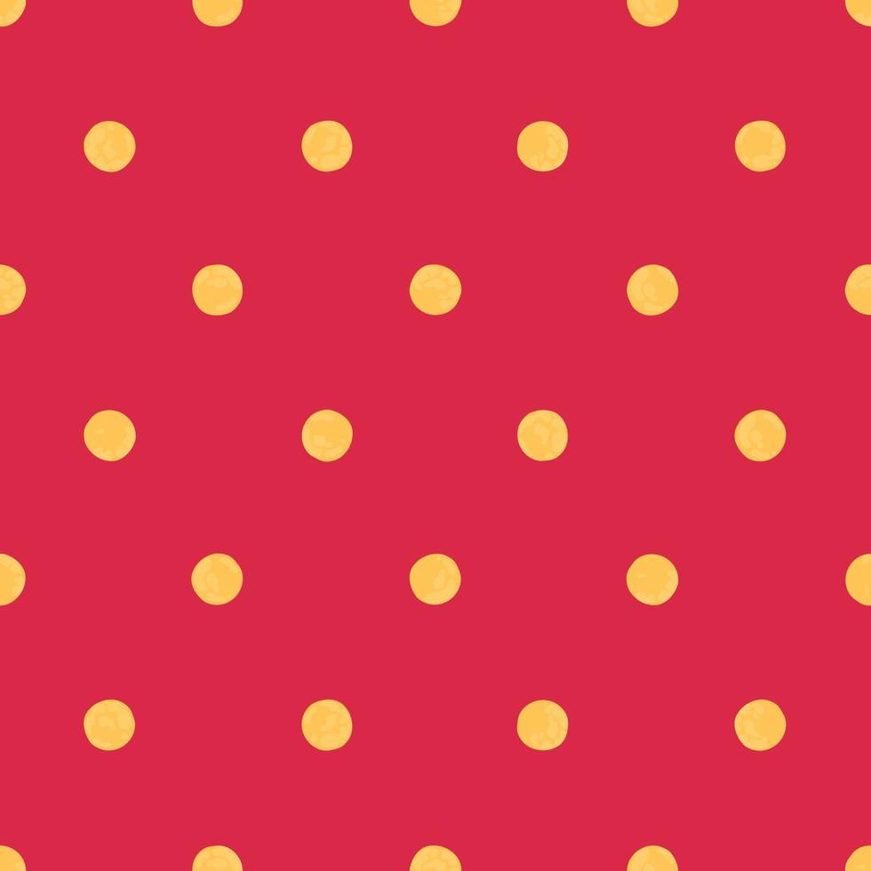 guld polka punkt på röd bakgrund, jul bakgrund, sömlös mönster. festlig illustration för högtider, omslag papper, textur eps vektor. vektor