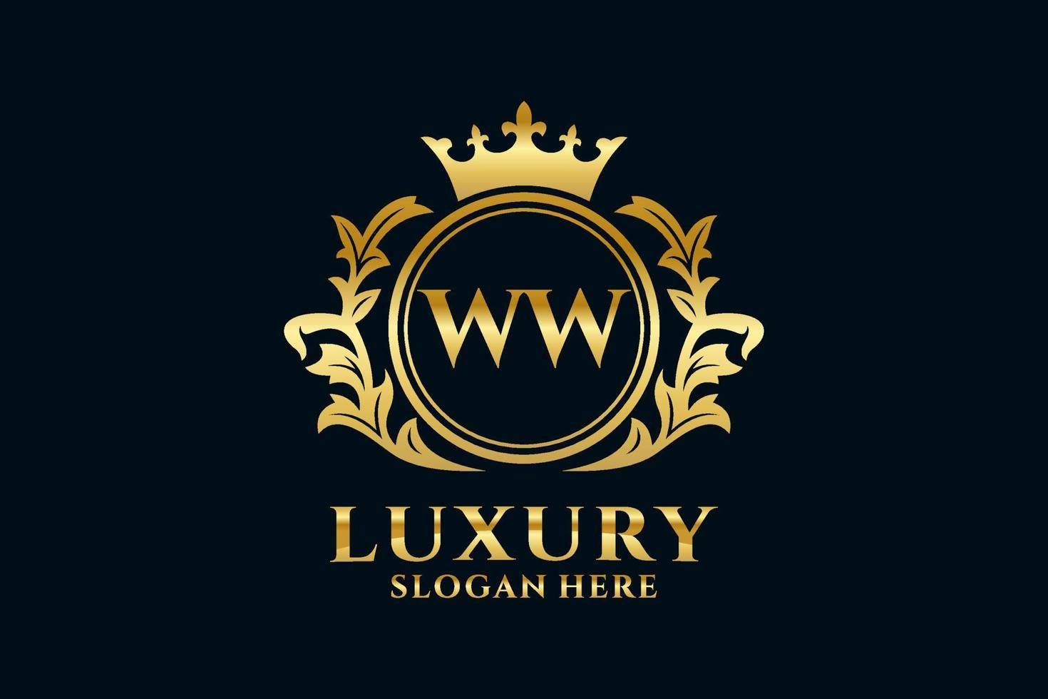 Royal Luxury Logo-Vorlage mit anfänglichem ww-Buchstaben in Vektorgrafiken für luxuriöse Branding-Projekte und andere Vektorillustrationen. vektor