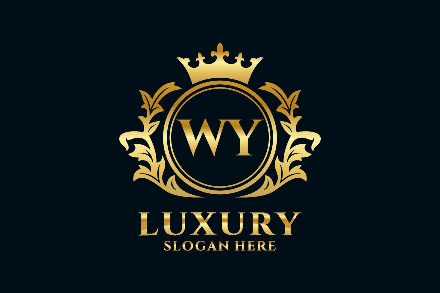 anfängliche wy-buchstabe königliche luxus-logo-vorlage in der vektorkunst für luxuriöse branding-projekte und andere vektorillustrationen. vektor