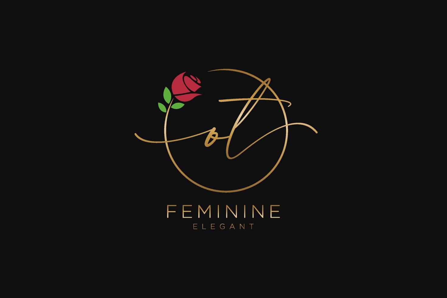 första ot feminin logotyp skönhet monogram och elegant logotyp design, handstil logotyp av första signatur, bröllop, mode, blommig och botanisk med kreativ mall.. vektor