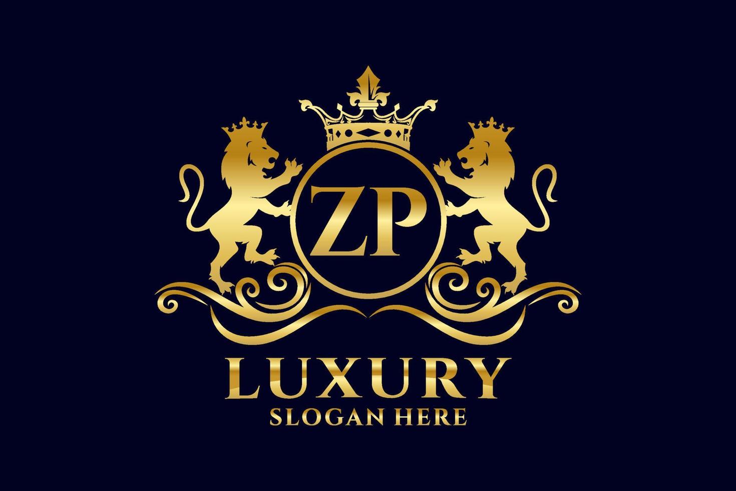 Initial zp Letter Lion Royal Luxury Logo Vorlage in Vektorgrafiken für luxuriöse Branding-Projekte und andere Vektorillustrationen. vektor