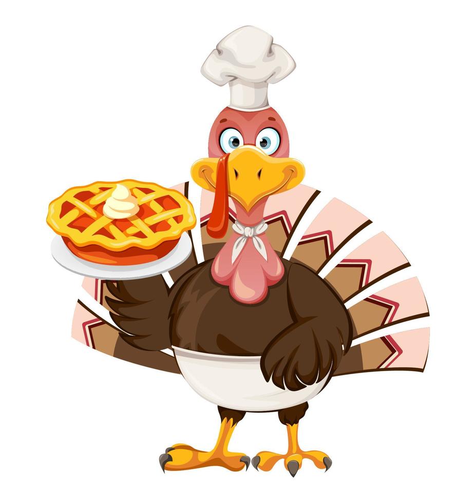 lustige Zeichentrickfigur Thanksgiving Truthahnvogel vektor