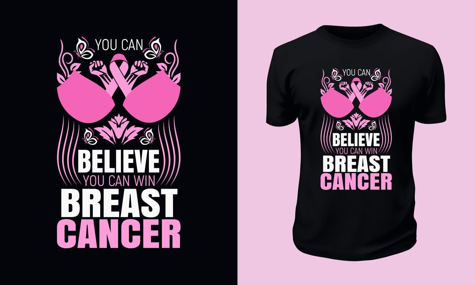 bröst cancer medvetenhet t-shirt design vektor