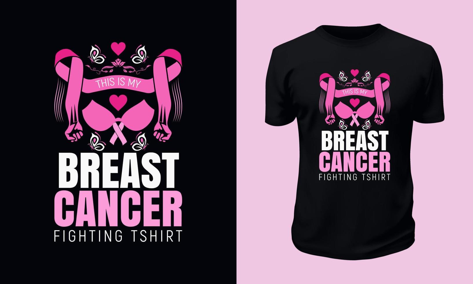 Brustkrebs-Bewusstseins-T-Shirt-Design vektor