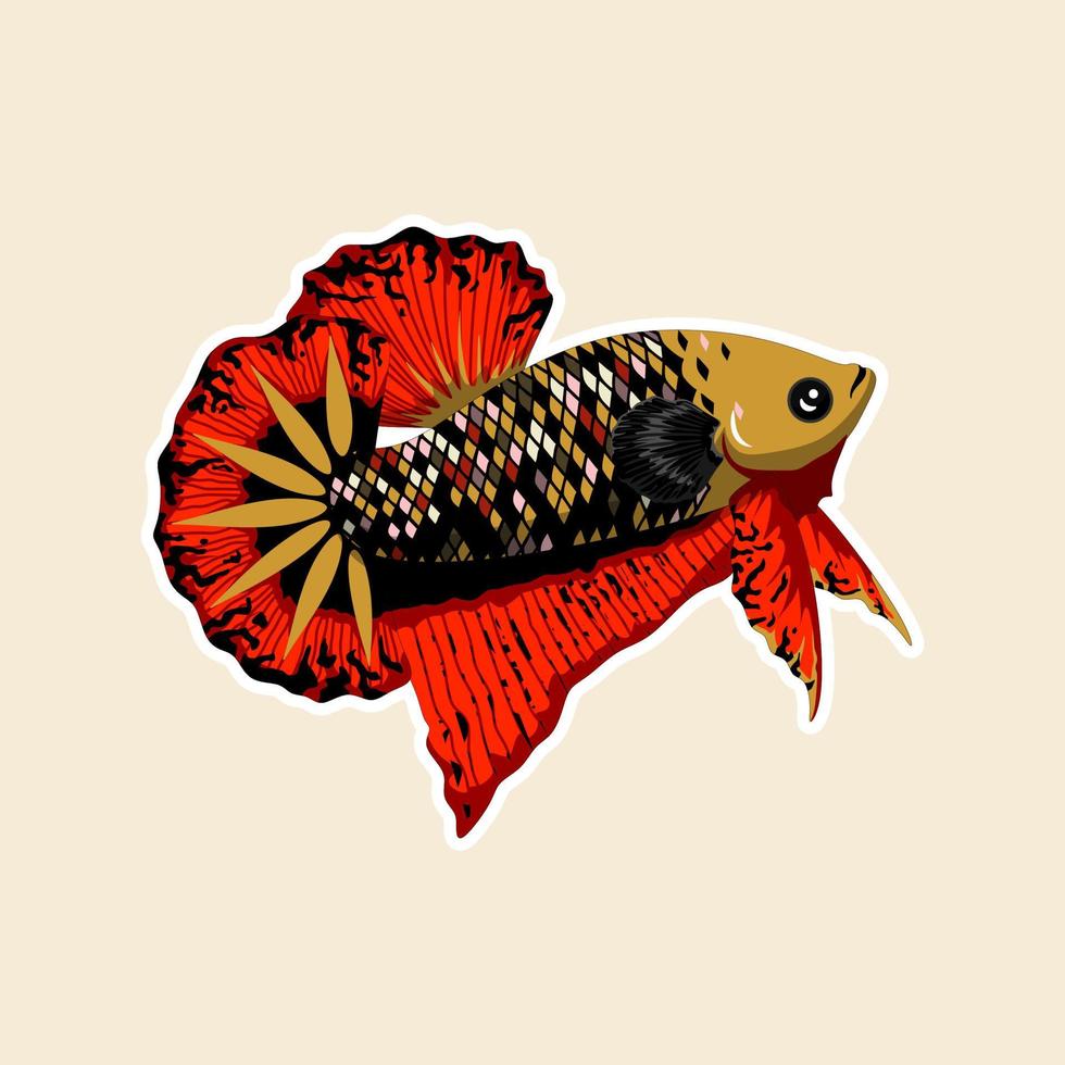 Betta-Fisch-Vektor-Illustration-Kunst vektor