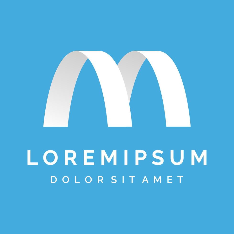 abstrakt första mall logotyp minimalistisk brev m element.symbol av modern, elegant, unik och lyxig geometri.design för identitet.varumärke. företag företag. vektor