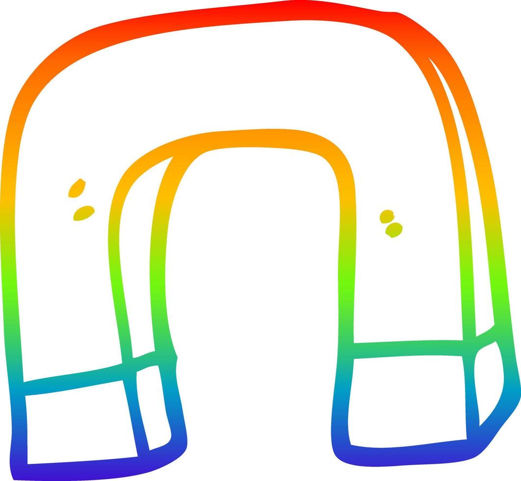 Regenbogensteigungslinie, die Cartoonmagnet zeichnet vektor