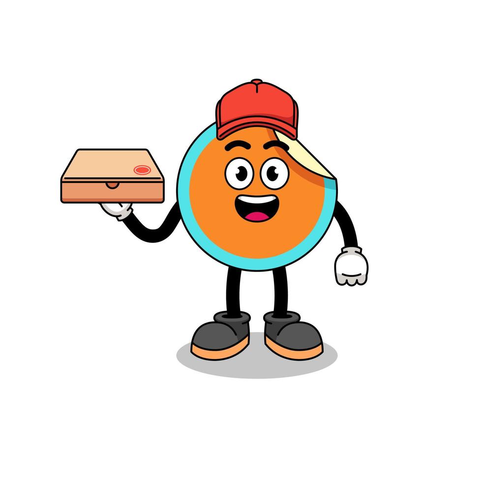 klistermärke illustration som en pizza deliveryman vektor