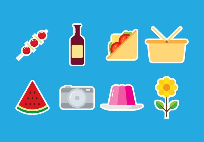 Picnic sticker icon vektor