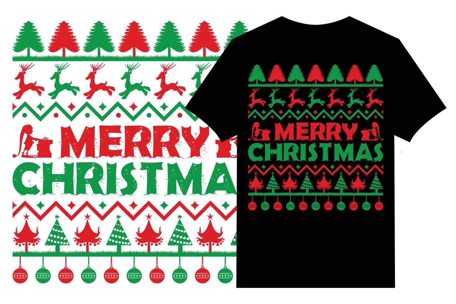 Frohe Weihnachten typografischer T-Shirt-Vektor. vektor