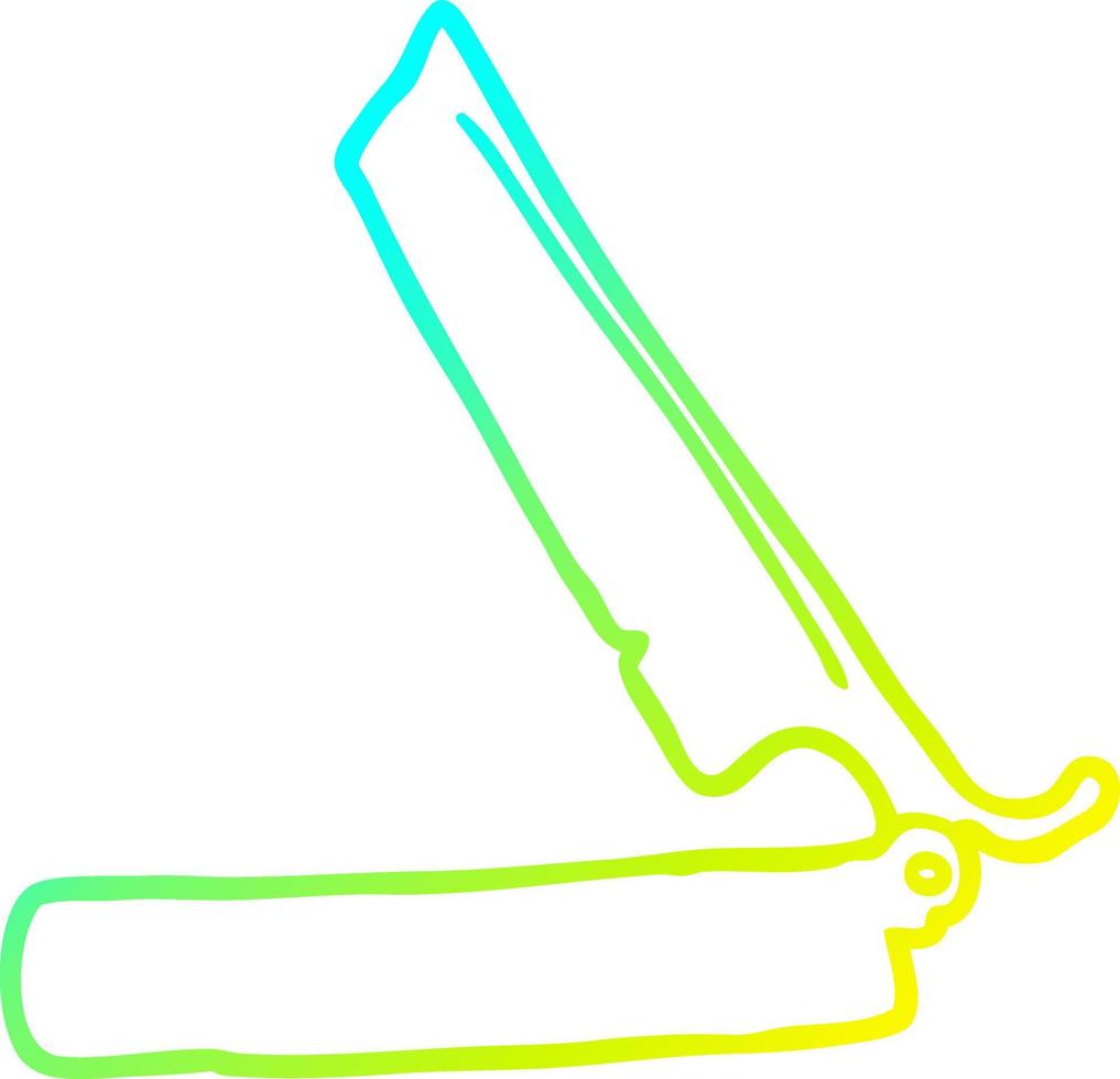 Kalte Gradientenlinie Zeichnung Cartoon traditionelles Rasiermesser vektor