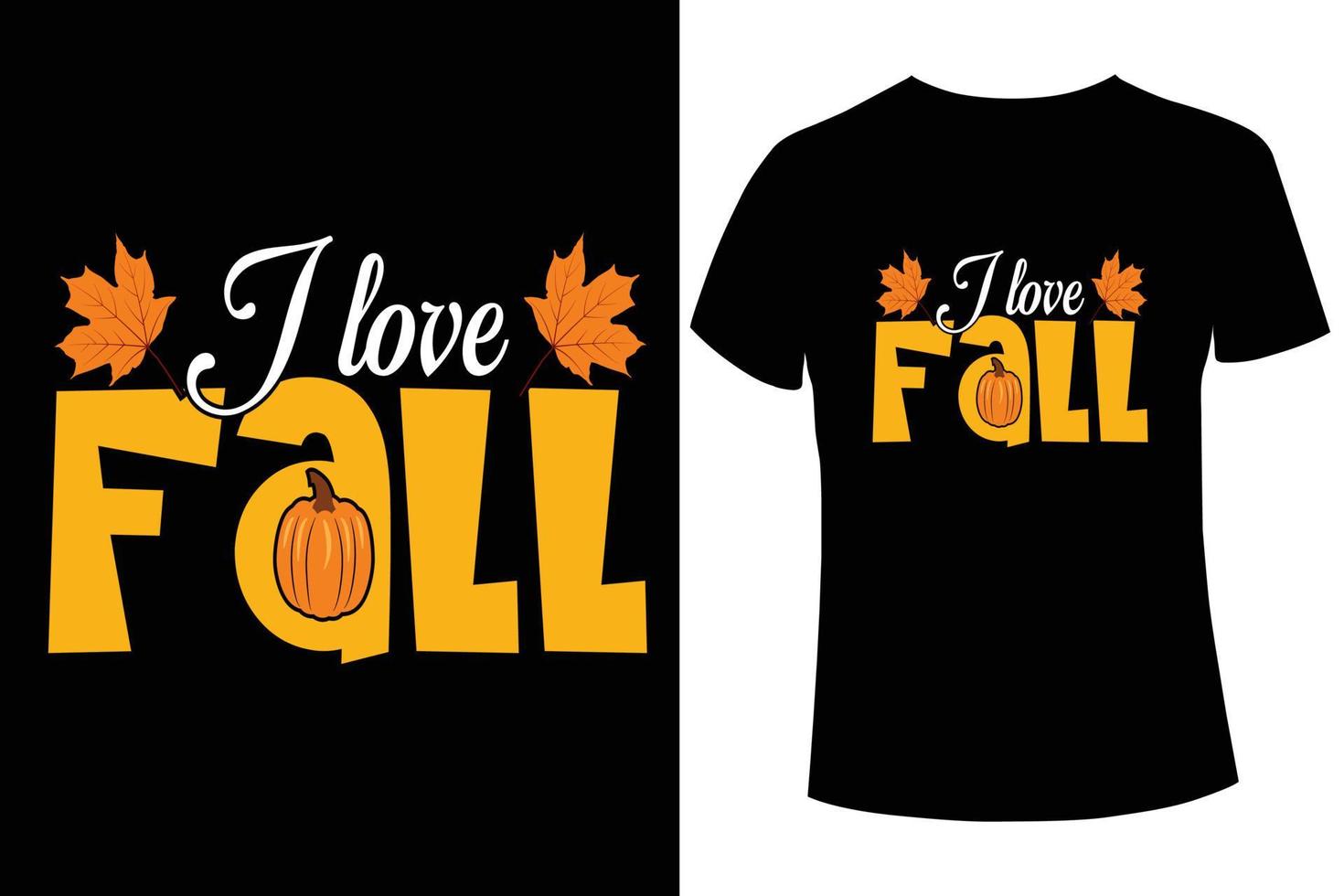 Ich liebe Herbst-T-Shirt-Design-Vorlage vektor